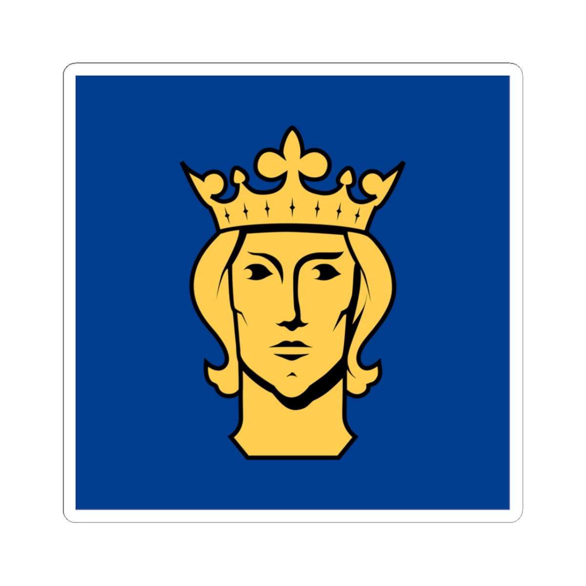 Flag of Stockholm (Sweden) STICKER Vinyl Kiss-Cut Decal