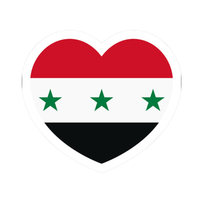 Iraq 1963-1991 and Syria 1963-1972 flag heart white (Iraq) STICKER Vinyl Kiss-Cut Decal
