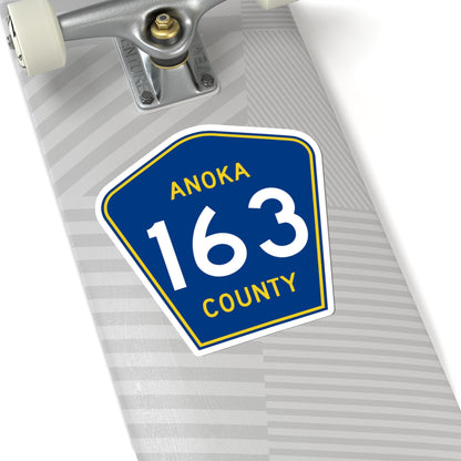 Anoka County 163 (Minnesota) (Road Sign) STICKER Vinyl Kiss-Cut Decal