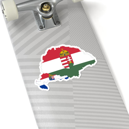 Flag-map of Transleithania 1896-1915 variant (Hungary) STICKER Vinyl Kiss-Cut Decal