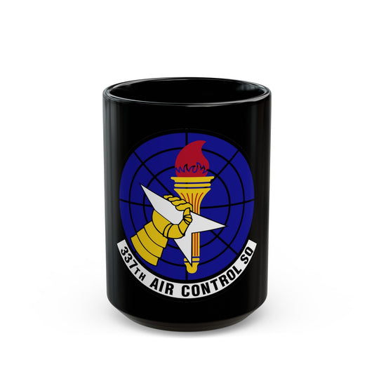 337 Air Control Squadron AETC (U.S. Air Force) Black Coffee Mug-15oz-The Sticker Space