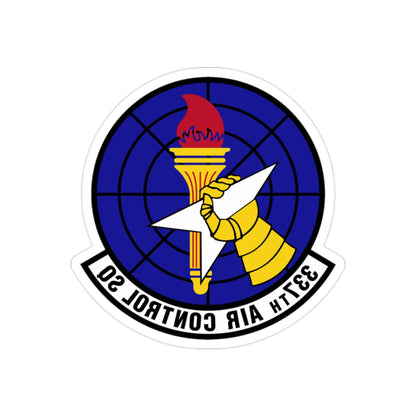 337 Air Control Squadron AETC (U.S. Air Force) REVERSE PRINT Transparent STICKER-2" × 2"-The Sticker Space