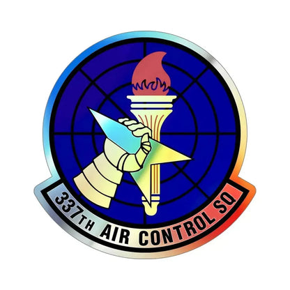 337 Air Control Squadron AETC (U.S. Air Force) Holographic STICKER Die-Cut Vinyl Decal 6 Inch Holographic - The Sticker Space