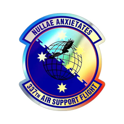 337 Air Support Flight PACAF (U.S. Air Force) Holographic STICKER Die-Cut Vinyl Decal 2 Inch - The Sticker Space