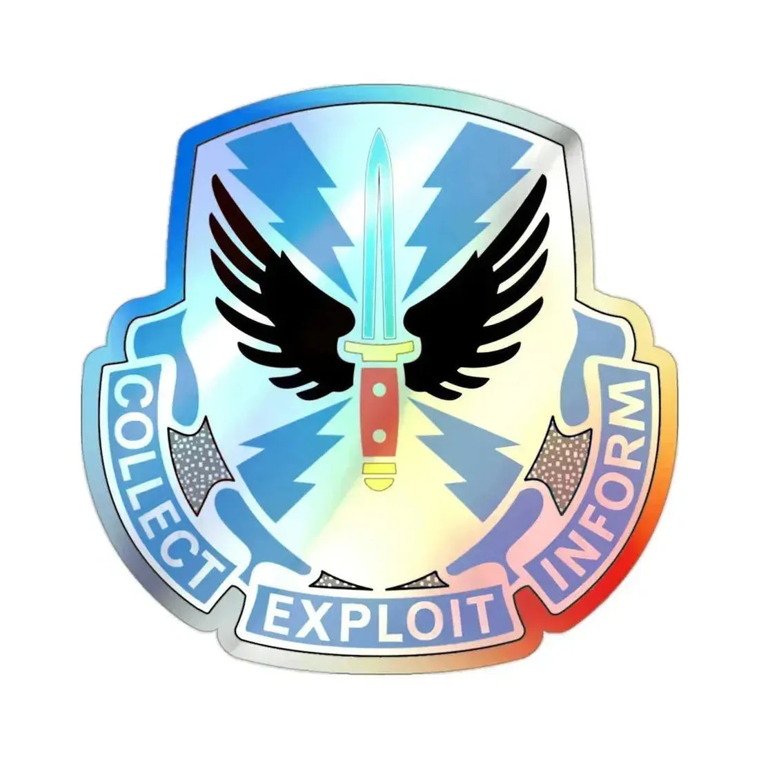 337 Military Intelligence Battalion (U.S. Army) Holographic STICKER Die-Cut Vinyl Decal 2 Inch Holographic - The Sticker Space