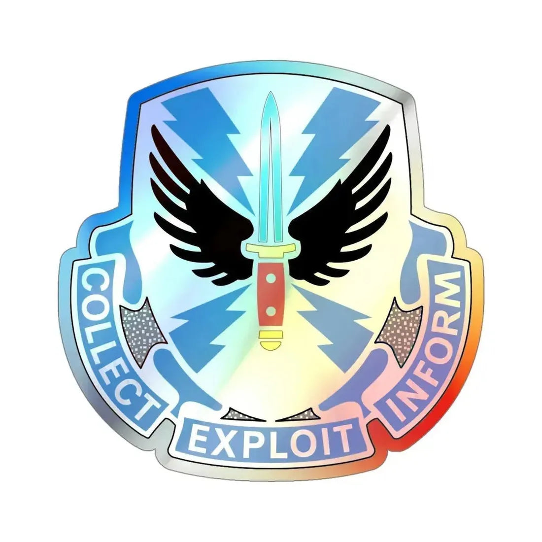 337 Military Intelligence Battalion (U.S. Army) Holographic STICKER Die-Cut Vinyl Decal 4 Inch Holographic - The Sticker Space