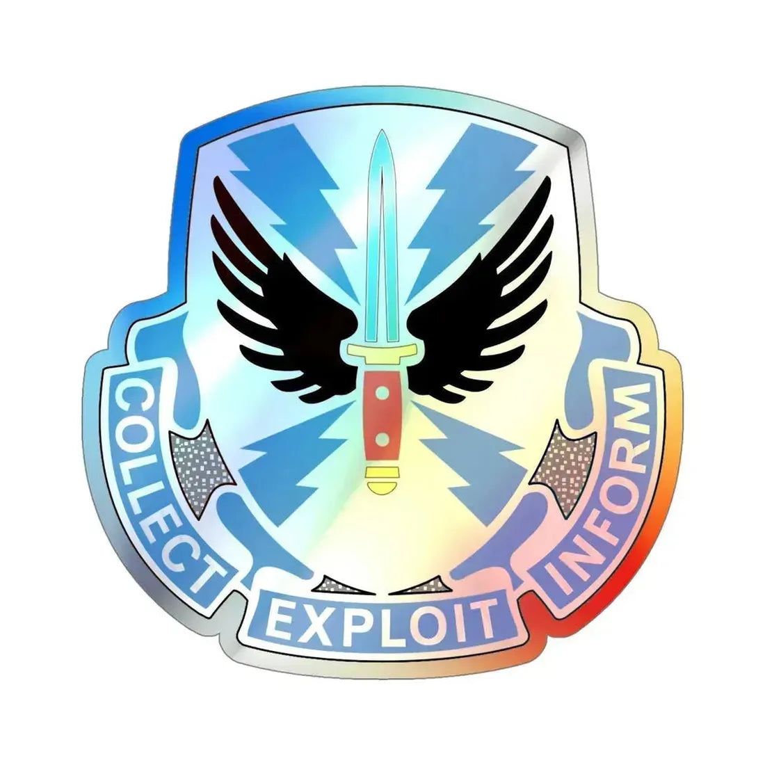 337 Military Intelligence Battalion (U.S. Army) Holographic STICKER Die-Cut Vinyl Decal 5 Inch Holographic - The Sticker Space