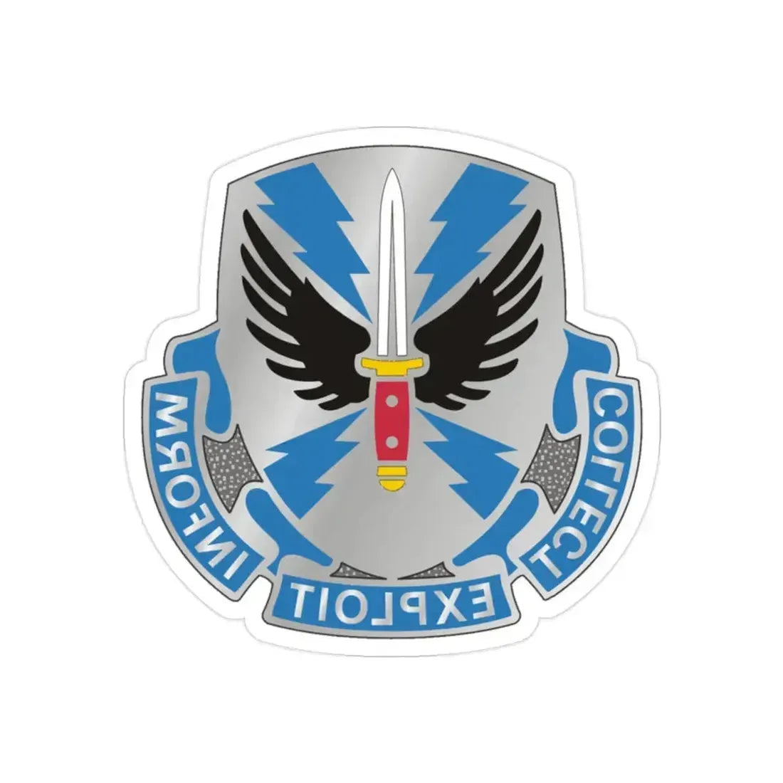 337 Military Intelligence Battalion (U.S. Army) REVERSE PRINT Transparent Die-Cut STICKER 2 Inch Die-Cut Transparent - The Sticker Space