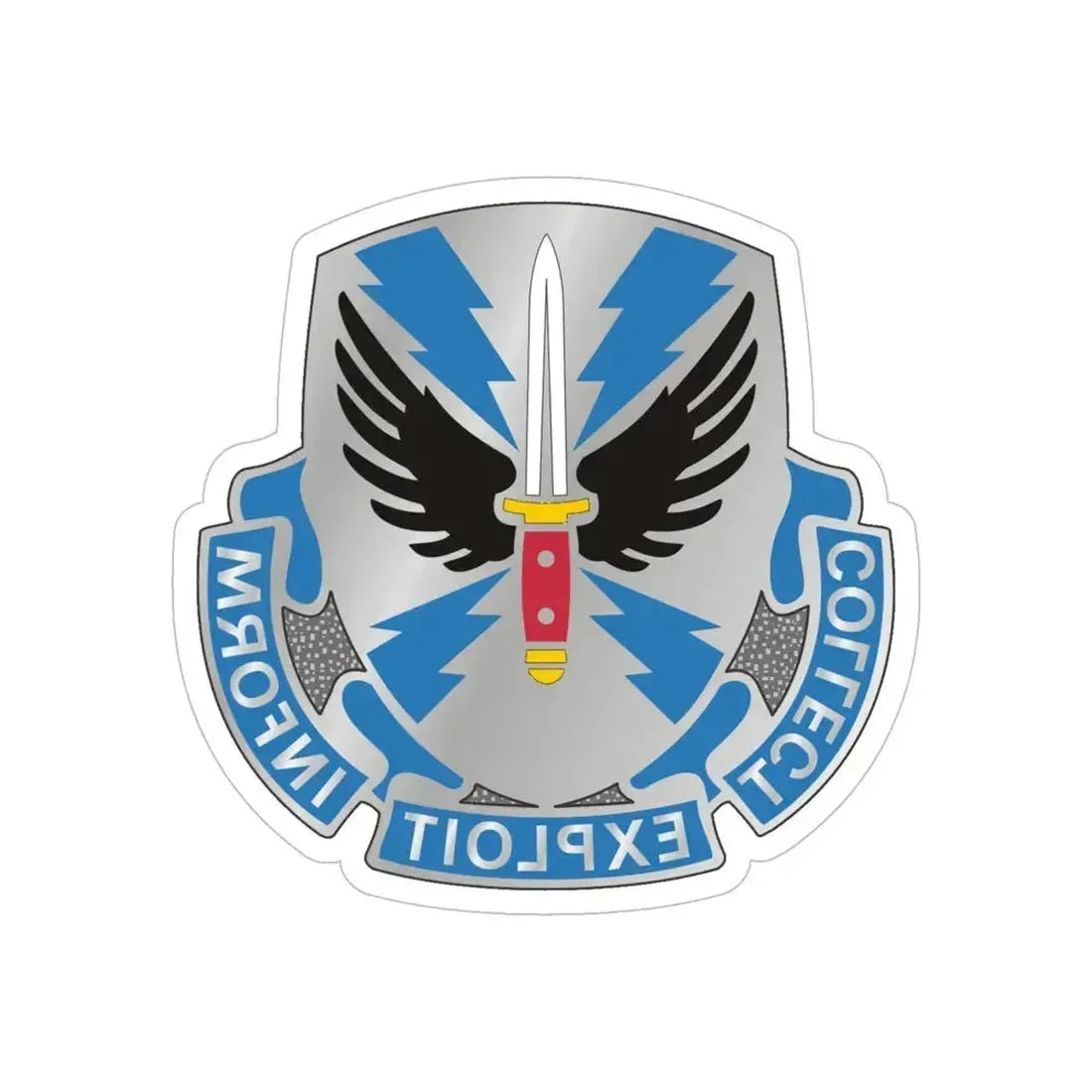 337 Military Intelligence Battalion (U.S. Army) REVERSE PRINT Transparent Die-Cut STICKER 6 Inch Die-Cut Transparent - The Sticker Space