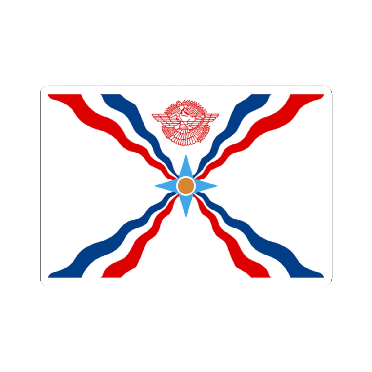 Flag of the Assyrians (Iraq) STICKER Vinyl Kiss-Cut Decal