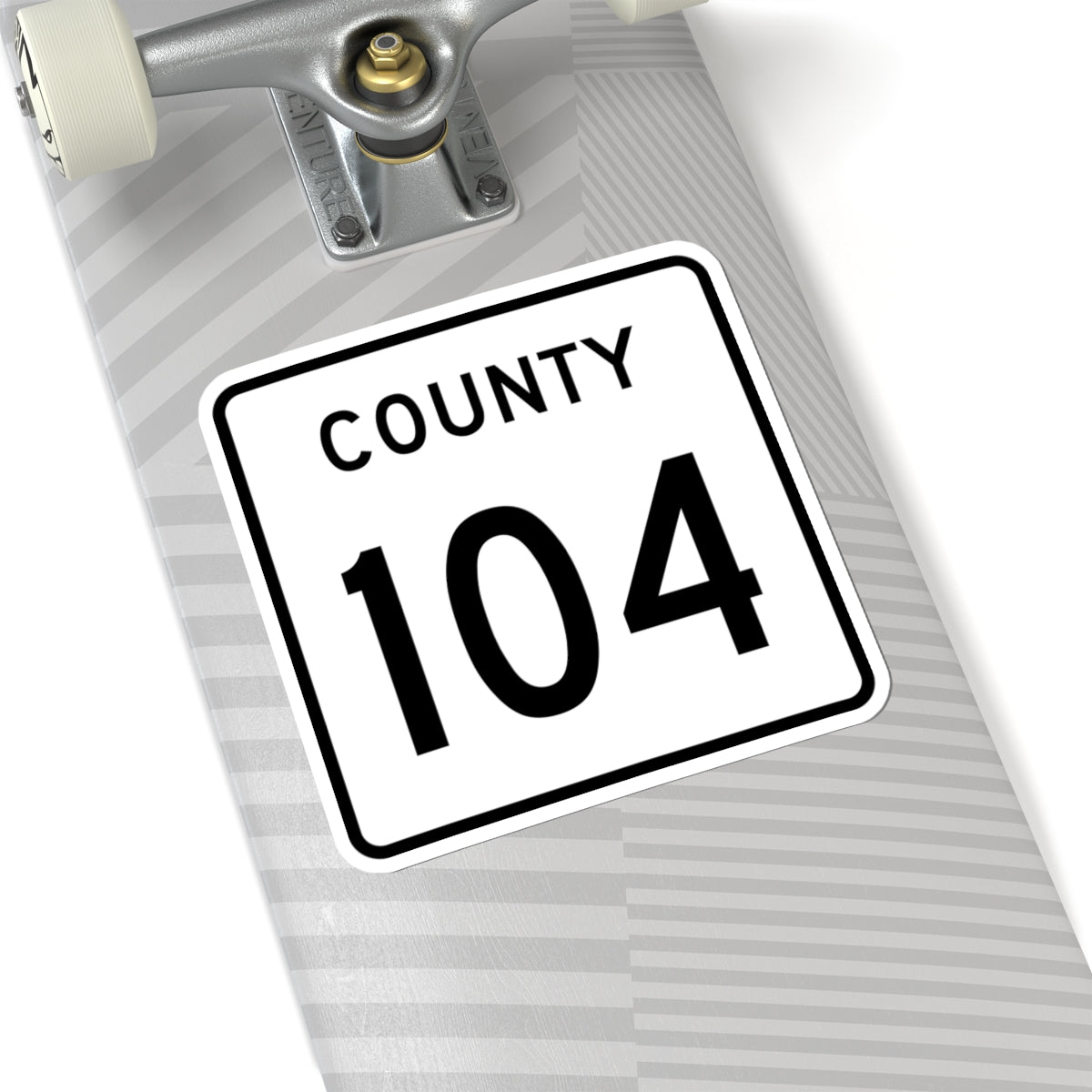 County 104 square (Minnesota) (Road Sign) STICKER Vinyl Kiss-Cut Decal