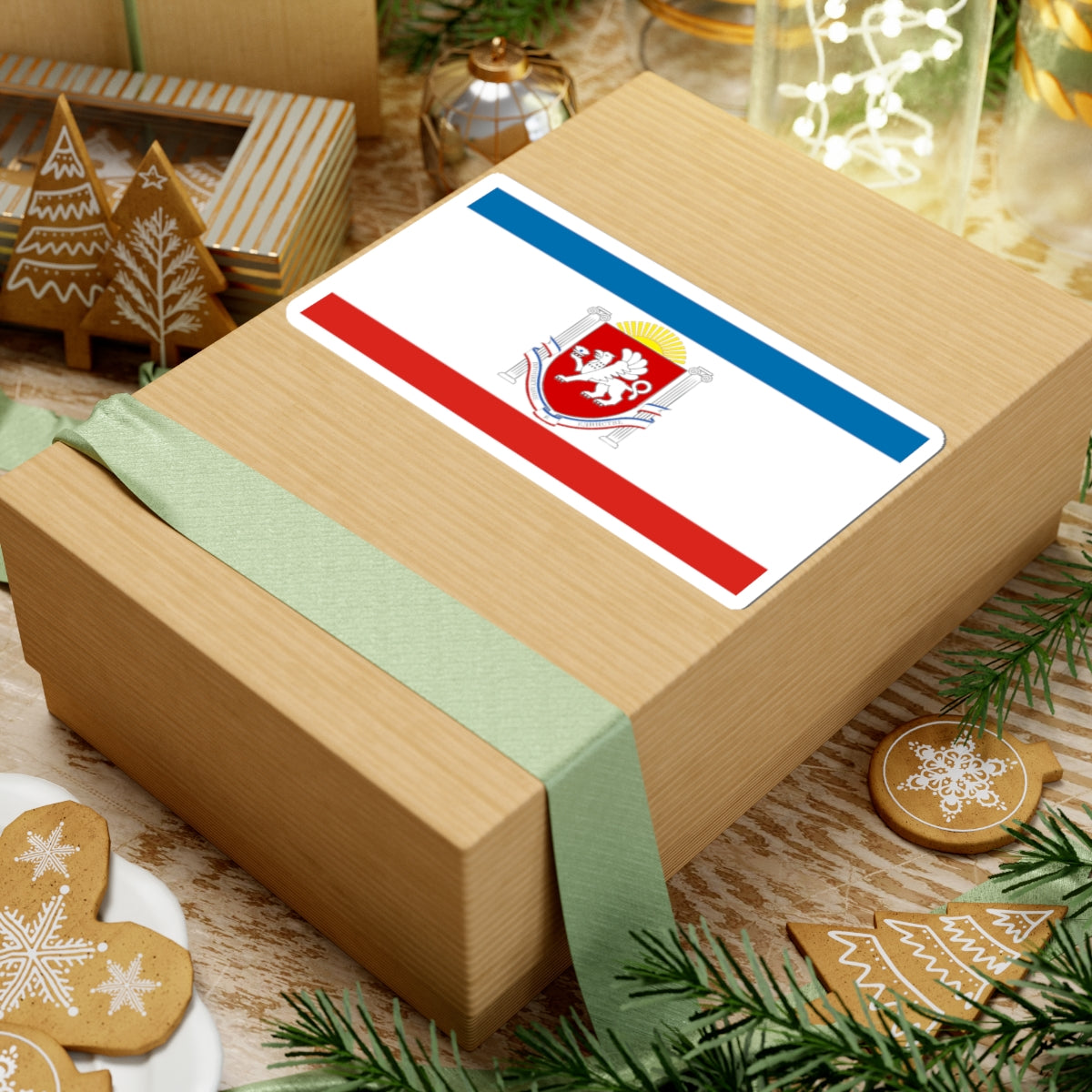 Flag of Crimea Coat of Arms (Russia) STICKER Vinyl Kiss-Cut Decal