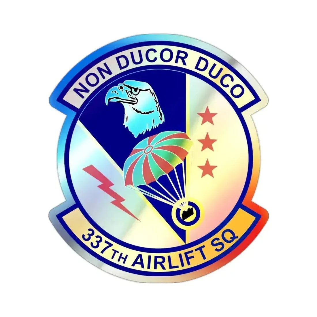 337th Airlift Squadron (U.S. Air Force) Holographic STICKER Die-Cut Vinyl Decal 2 Inch Holographic - The Sticker Space