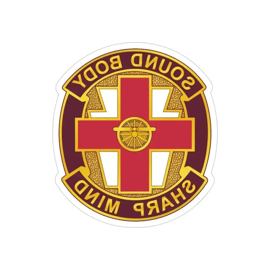 338 Medical Brigade 2 (U.S. Army) REVERSE PRINT Transparent Die-Cut STICKER 4 Inch Die-Cut Transparent - The Sticker Space