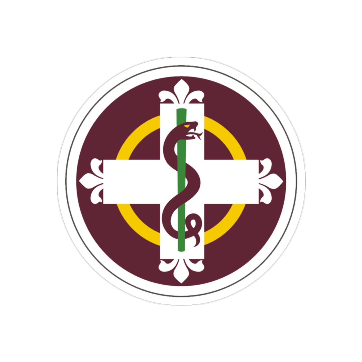 338 Medical Brigade (U.S. Army) REVERSE PRINT Transparent STICKER-2" × 2"-The Sticker Space