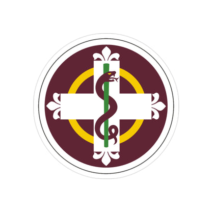 338 Medical Brigade (U.S. Army) REVERSE PRINT Transparent STICKER-2" × 2"-The Sticker Space