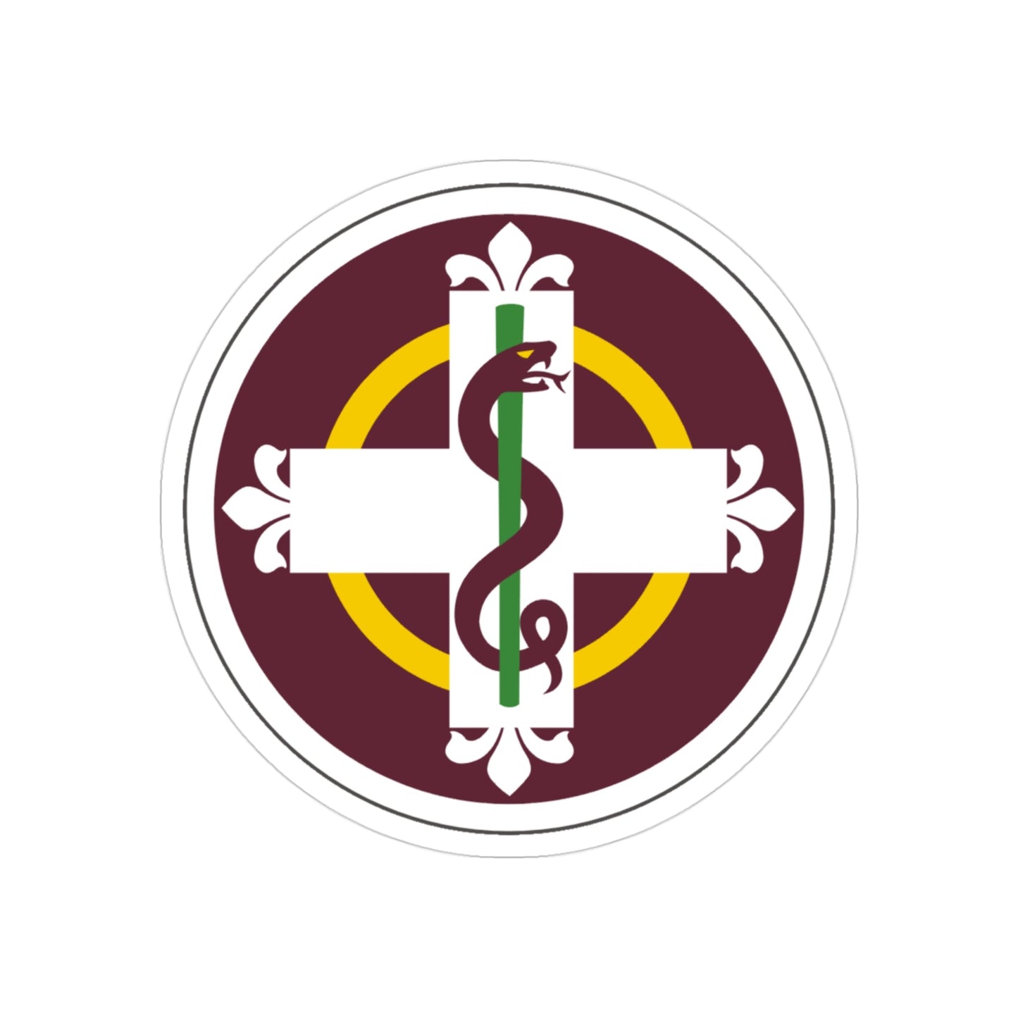 338 Medical Brigade (U.S. Army) REVERSE PRINT Transparent STICKER-3" × 3"-The Sticker Space