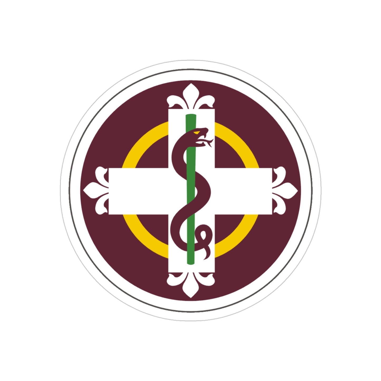 338 Medical Brigade (U.S. Army) REVERSE PRINT Transparent STICKER-4" × 4"-The Sticker Space