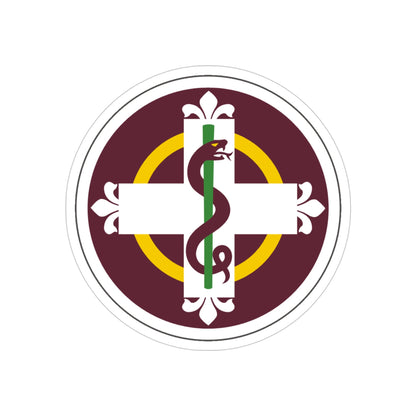 338 Medical Brigade (U.S. Army) REVERSE PRINT Transparent STICKER-4" × 4"-The Sticker Space