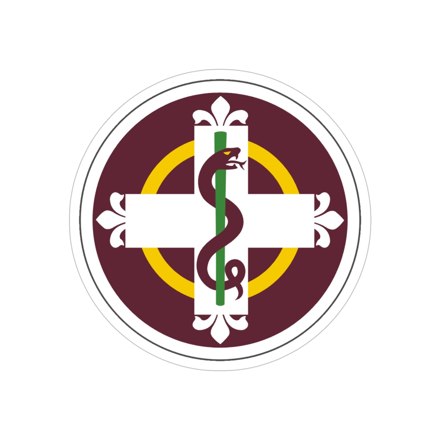 338 Medical Brigade (U.S. Army) REVERSE PRINT Transparent STICKER-5" × 5"-The Sticker Space