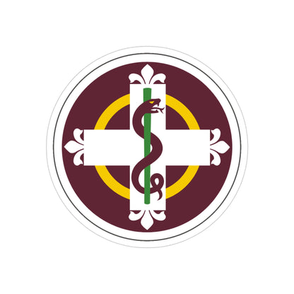 338 Medical Brigade (U.S. Army) REVERSE PRINT Transparent STICKER-5" × 5"-The Sticker Space