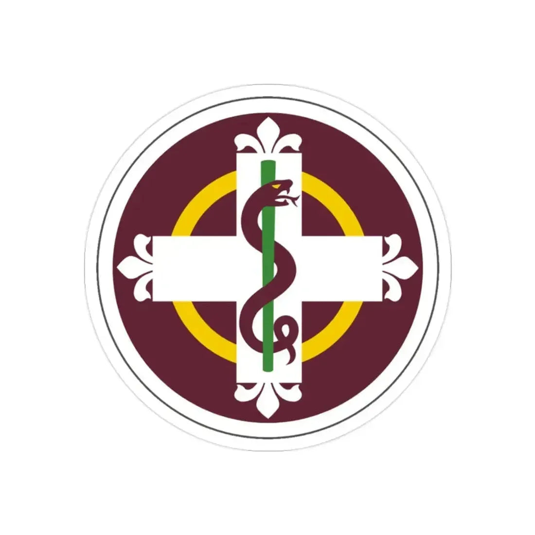 338 Medical Brigade (U.S. Army) REVERSE PRINT Transparent Die-Cut STICKER 2 Inch Die-Cut Transparent - The Sticker Space
