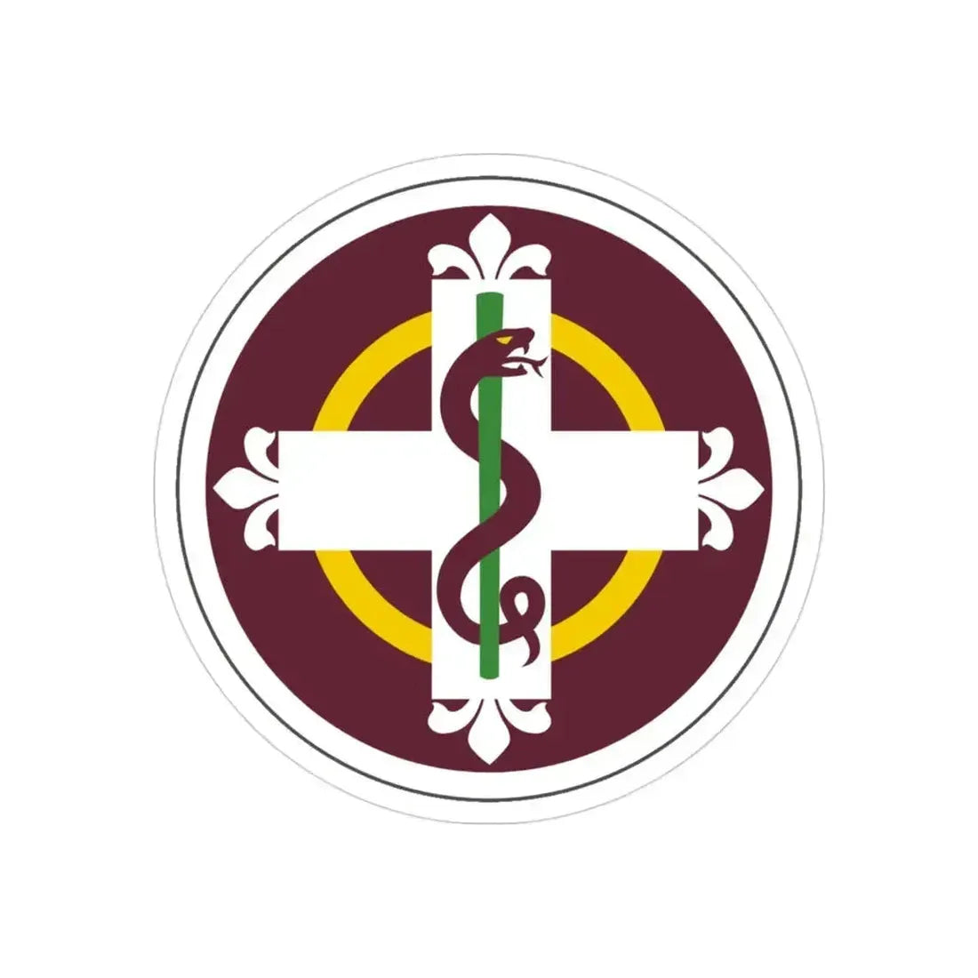 338 Medical Brigade (U.S. Army) REVERSE PRINT Transparent Die-Cut STICKER 3 Inch Die-Cut Transparent - The Sticker Space