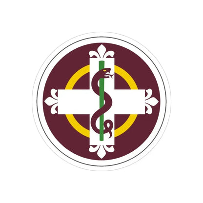 338 Medical Brigade (U.S. Army) REVERSE PRINT Transparent Die-Cut STICKER 3 Inch Die-Cut Transparent - The Sticker Space