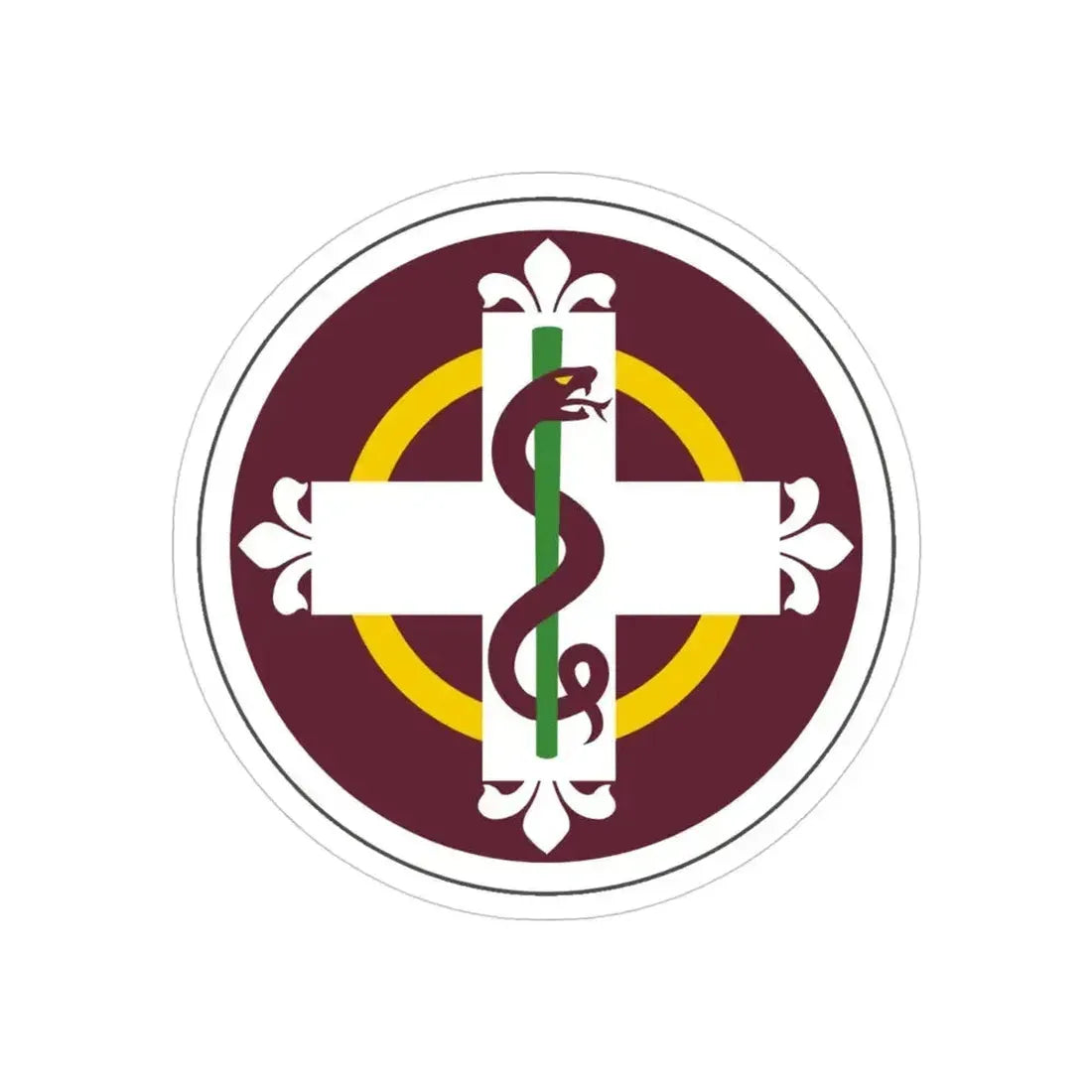 338 Medical Brigade (U.S. Army) REVERSE PRINT Transparent Die-Cut STICKER 4 Inch Die-Cut Transparent - The Sticker Space