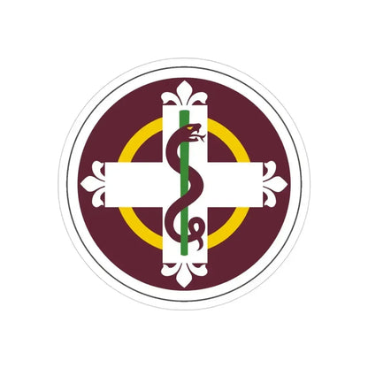338 Medical Brigade (U.S. Army) REVERSE PRINT Transparent Die-Cut STICKER 4 Inch Die-Cut Transparent - The Sticker Space