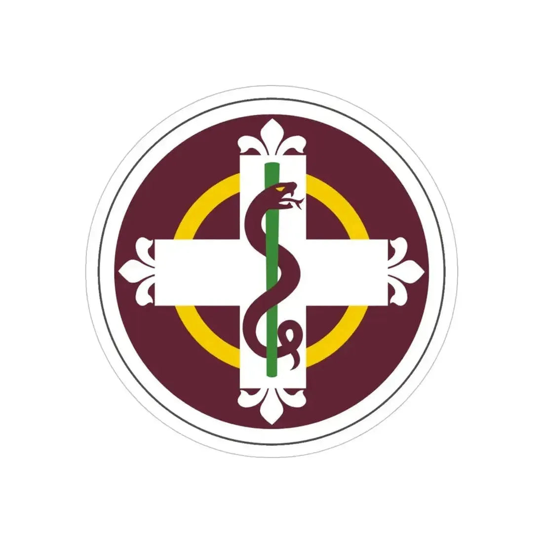 338 Medical Brigade (U.S. Army) REVERSE PRINT Transparent Die-Cut STICKER 5 Inch Die-Cut Transparent - The Sticker Space