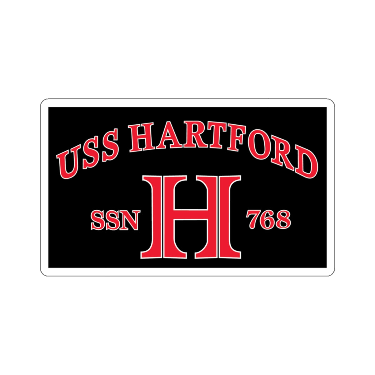 USS Hartford SSN 768 Flag (U.S. Navy) STICKER Vinyl Kiss-Cut Decal