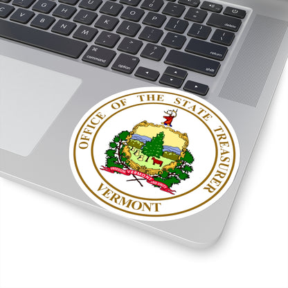 Seal of the State Treasurer of Vermont - STICKER Vinyl Kiss-Cut Decal