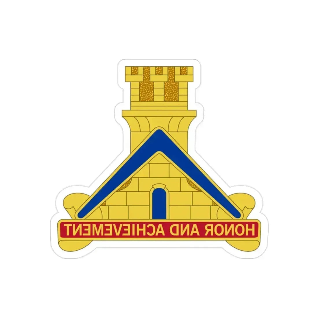 339 Engineer Battalion (U.S. Army) REVERSE PRINT Transparent Die-Cut STICKER 2 Inch Die-Cut Transparent - The Sticker Space