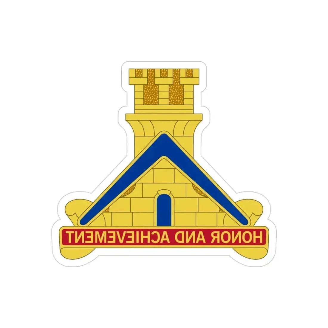 339 Engineer Battalion (U.S. Army) REVERSE PRINT Transparent Die-Cut STICKER 3 Inch Die-Cut Transparent - The Sticker Space