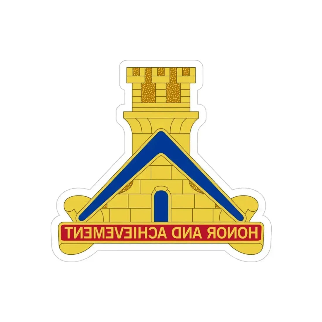 339 Engineer Battalion (U.S. Army) REVERSE PRINT Transparent Die-Cut STICKER 4 Inch Die-Cut Transparent - The Sticker Space