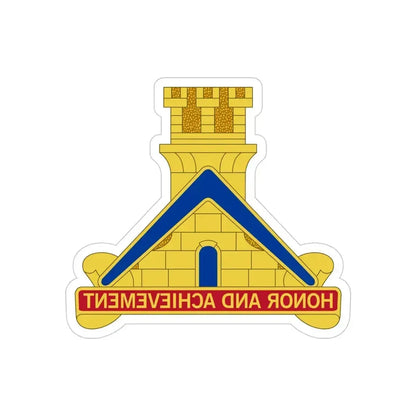339 Engineer Battalion (U.S. Army) REVERSE PRINT Transparent Die-Cut STICKER 4 Inch Die-Cut Transparent - The Sticker Space