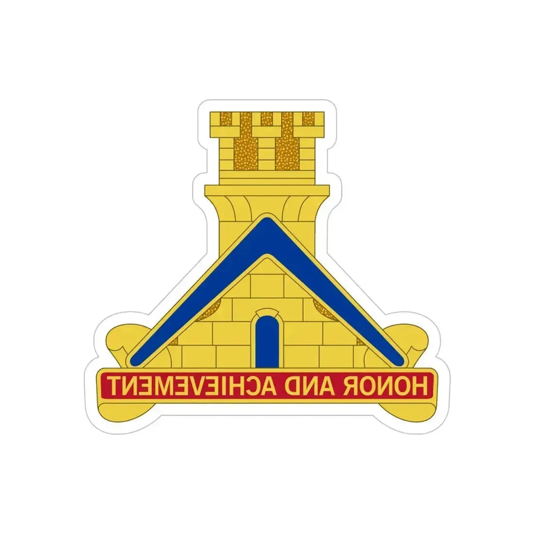 339 Engineer Battalion (U.S. Army) REVERSE PRINT Transparent Die-Cut STICKER 5 Inch Die-Cut Transparent - The Sticker Space