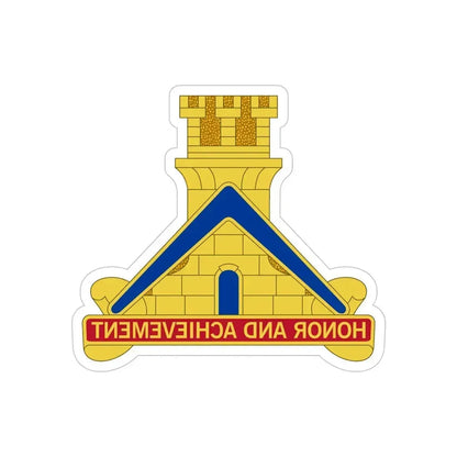 339 Engineer Battalion (U.S. Army) REVERSE PRINT Transparent Die-Cut STICKER 5 Inch Die-Cut Transparent - The Sticker Space