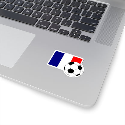 Flag of France with football (France) STICKER Vinyl Kiss-Cut Decal