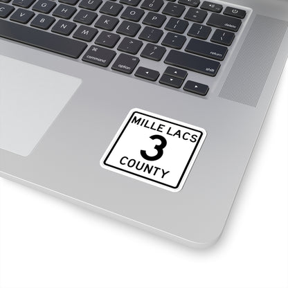 Mille Lacs County 3 MN (Minnesota) (Road Sign) STICKER Vinyl Kiss-Cut Decal