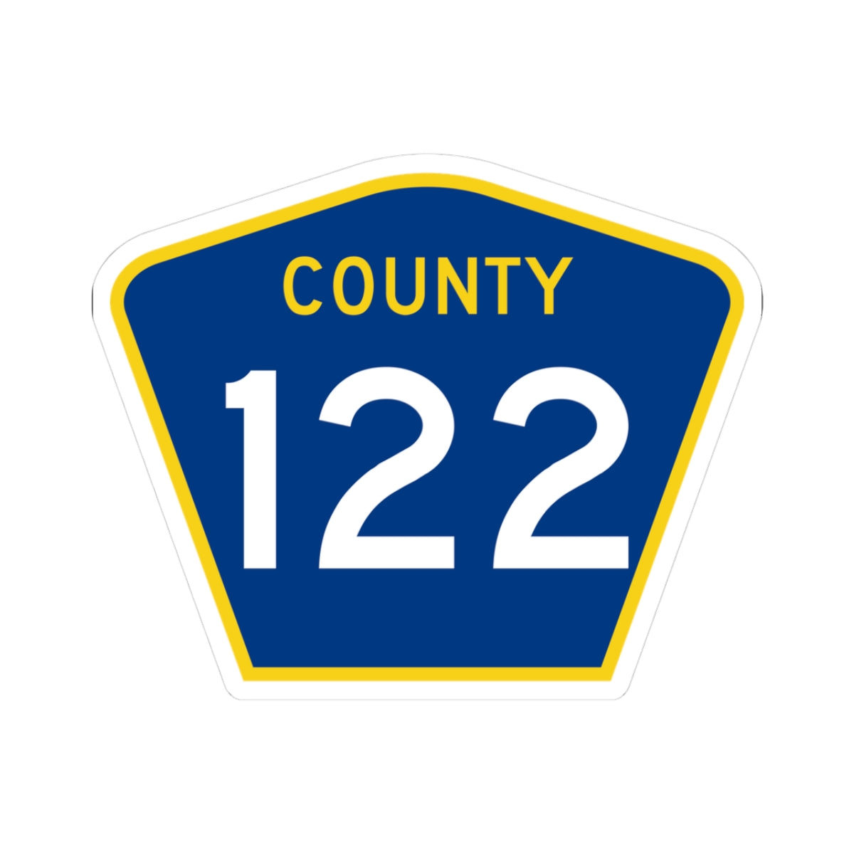 County 122 MN (Minnesota) (Road Sign) STICKER Vinyl Kiss-Cut Decal