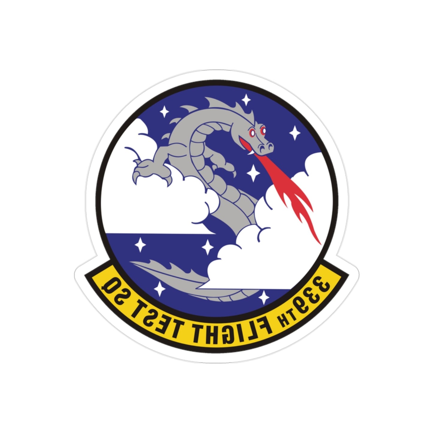 339th Flight Test Squadron (U.S. Air Force) REVERSE PRINT Transparent STICKER-2" × 2"-The Sticker Space