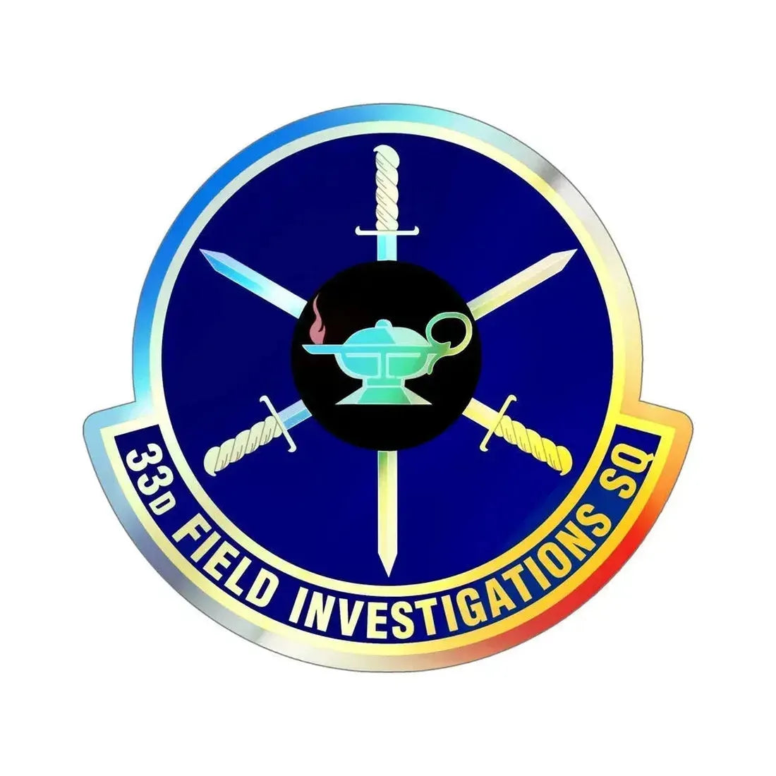 33d Field Investigations Squadron (U.S. Air Force) Holographic STICKER Die-Cut Vinyl Decal 6 Inch Holographic - The Sticker Space