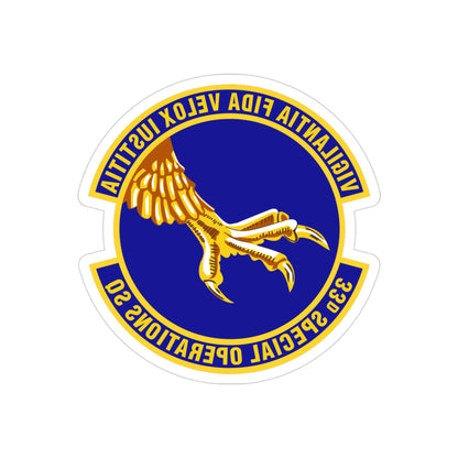 33d Special Operations Squadron (U.S. Air Force) REVERSE PRINT Transparent STICKER-3" × 3"-The Sticker Space