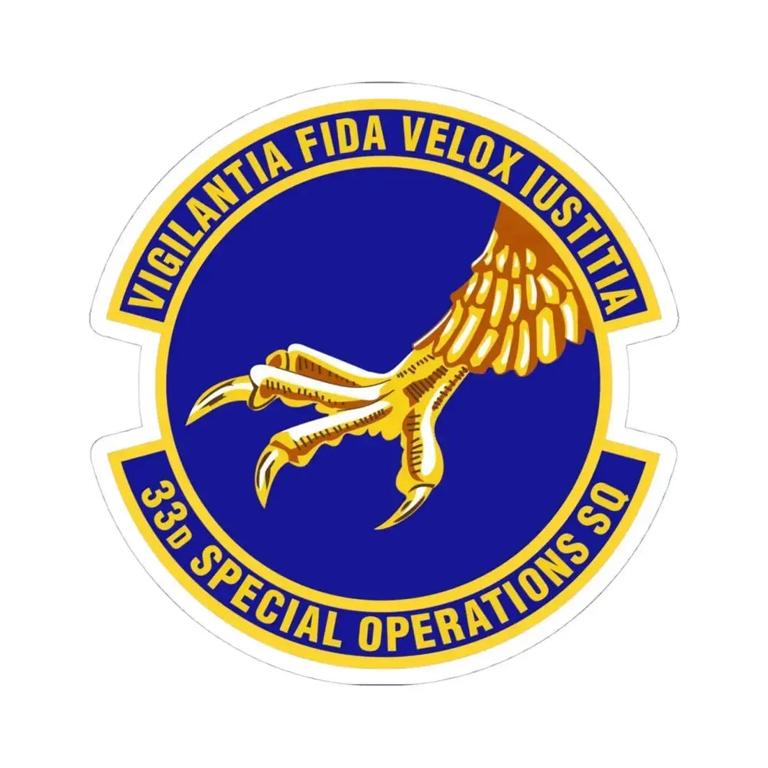 33d Special Operations Squadron (U.S. Air Force) STICKER Vinyl Kiss-Cut Decal 4 Inch White - The Sticker Space