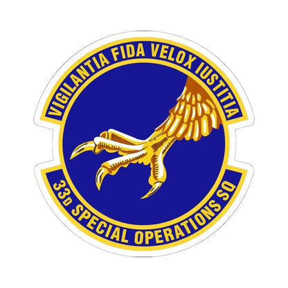 33d Special Operations Squadron (U.S. Air Force) STICKER Vinyl Kiss-Cut Decal 6 Inch White - The Sticker Space