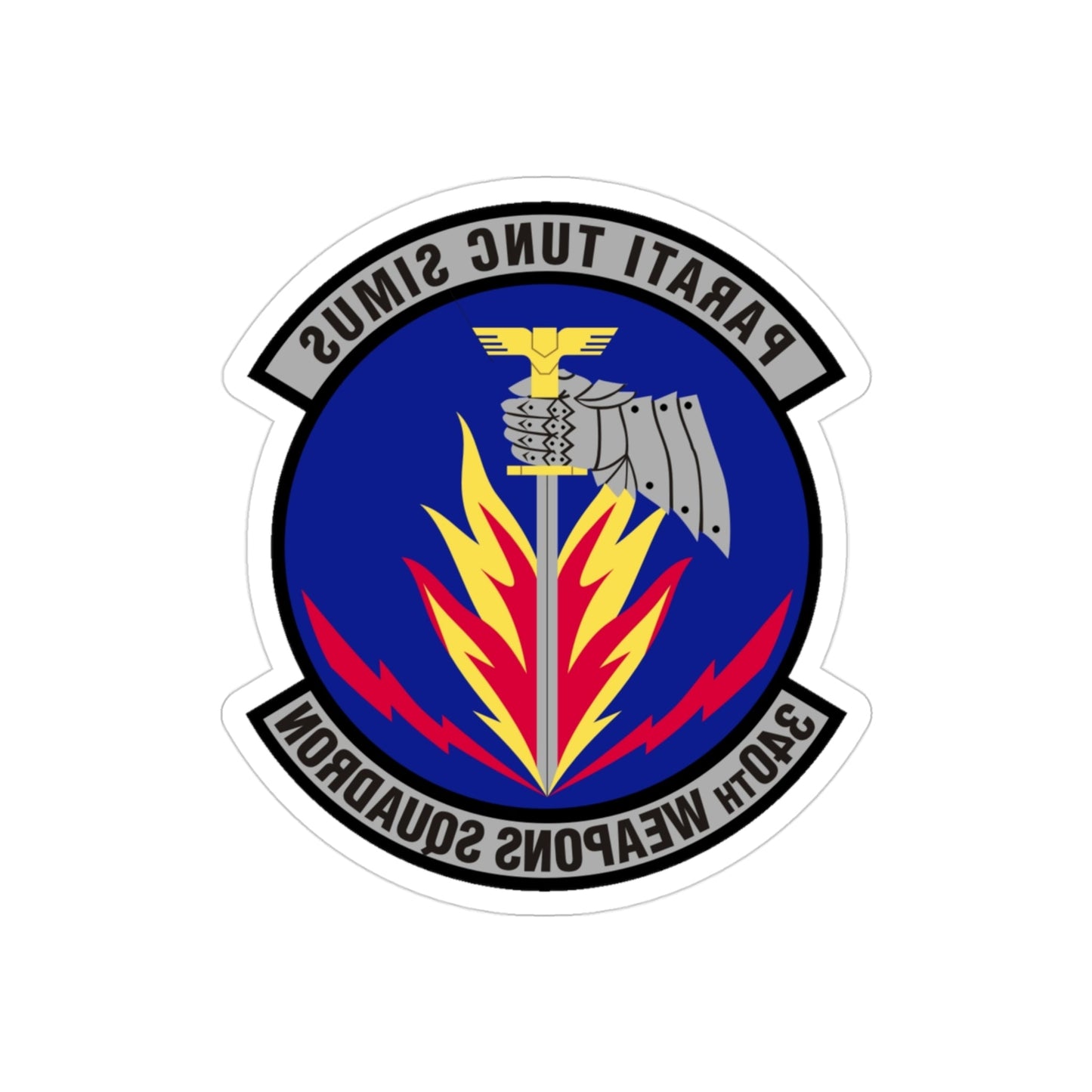 340th Weapons Squadron (U.S. Air Force) REVERSE PRINT Transparent STICKER-3" × 3"-The Sticker Space