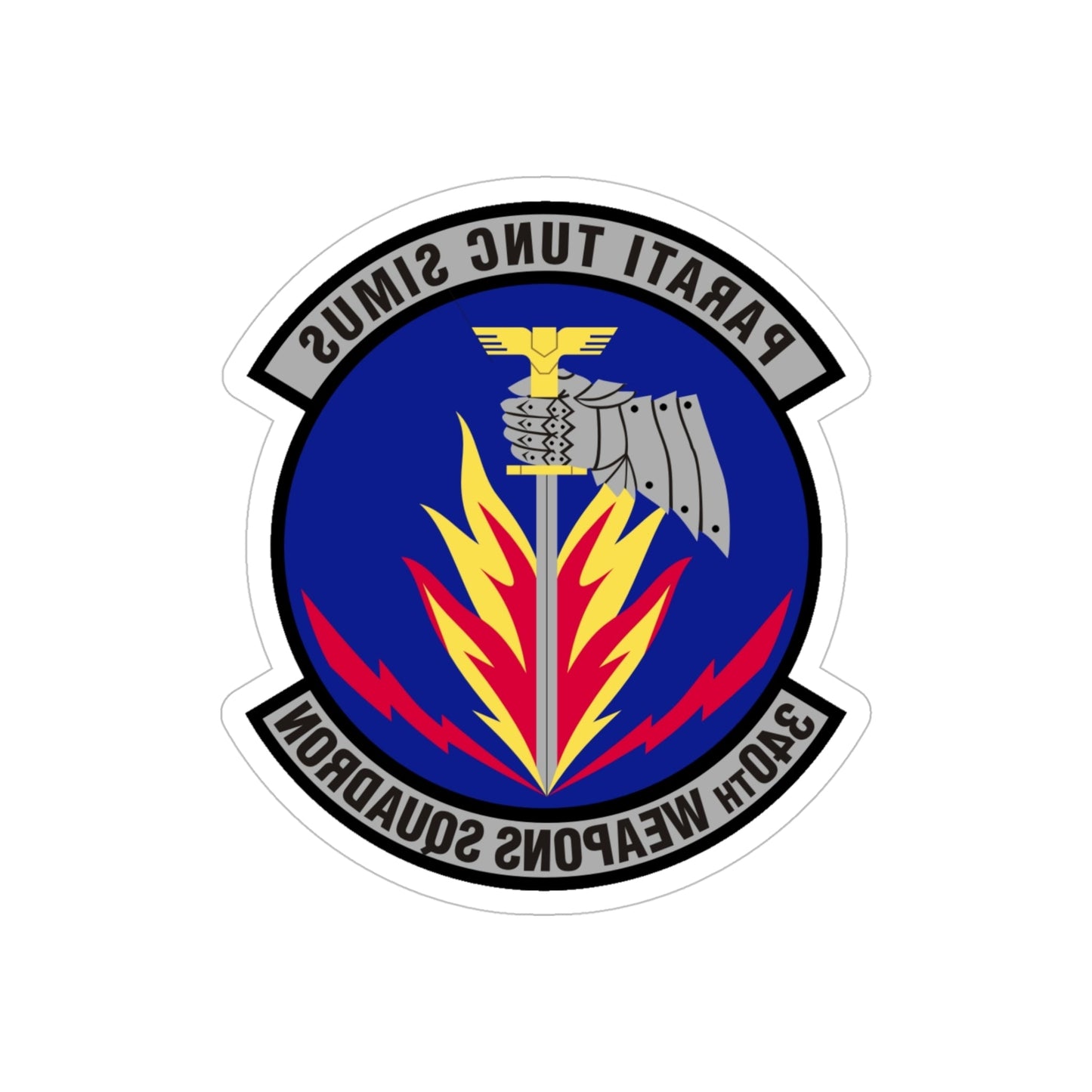 340th Weapons Squadron (U.S. Air Force) REVERSE PRINT Transparent STICKER-5" × 5"-The Sticker Space