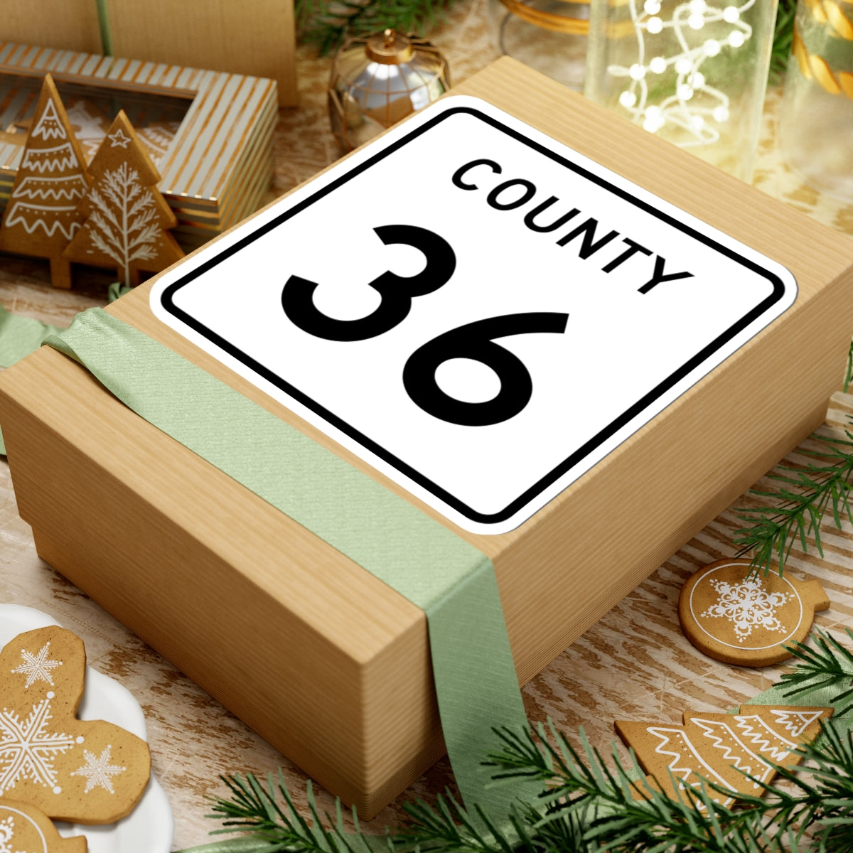 County 36 square (Minnesota) (Road Sign) STICKER Vinyl Kiss-Cut Decal